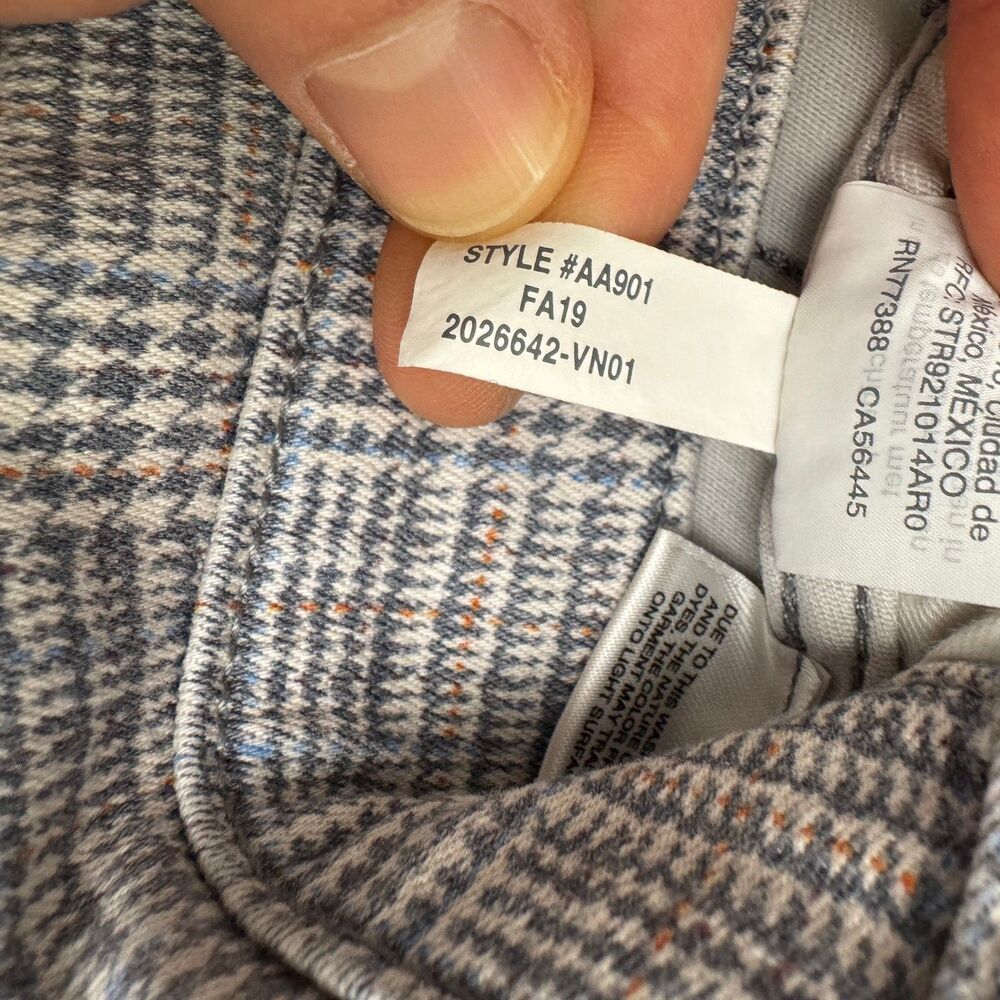 Madewell Stovepipe Ankle Jeans Womens 27 Glen Plaid Gray Straight Leg High Rise - Picture 9 of 16